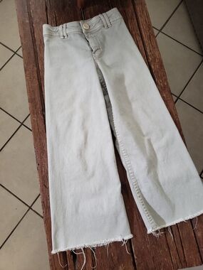 Zara Girls Light Gray Wide Leg Jeans Size 9